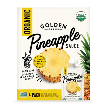 Golden Farms Organic Pineapple Sauce Pouches, 4 ct