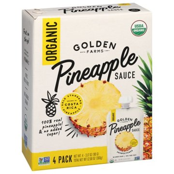 Golden Farms Organic Pineapple Sauce Pouches, 4 ct