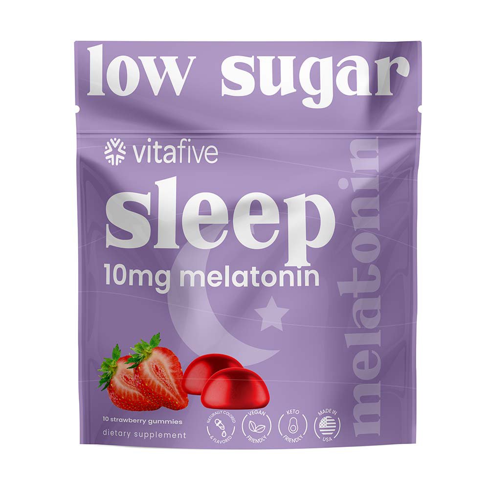 Vitafive Low Sugar Sleep Melatonin Strawberry Gummies - Shop Diet ...