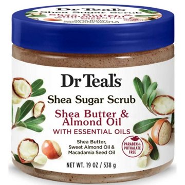 Dr Teal's Shea Sugar Scrub - Shea Butter & Almond Oil, 19 oz