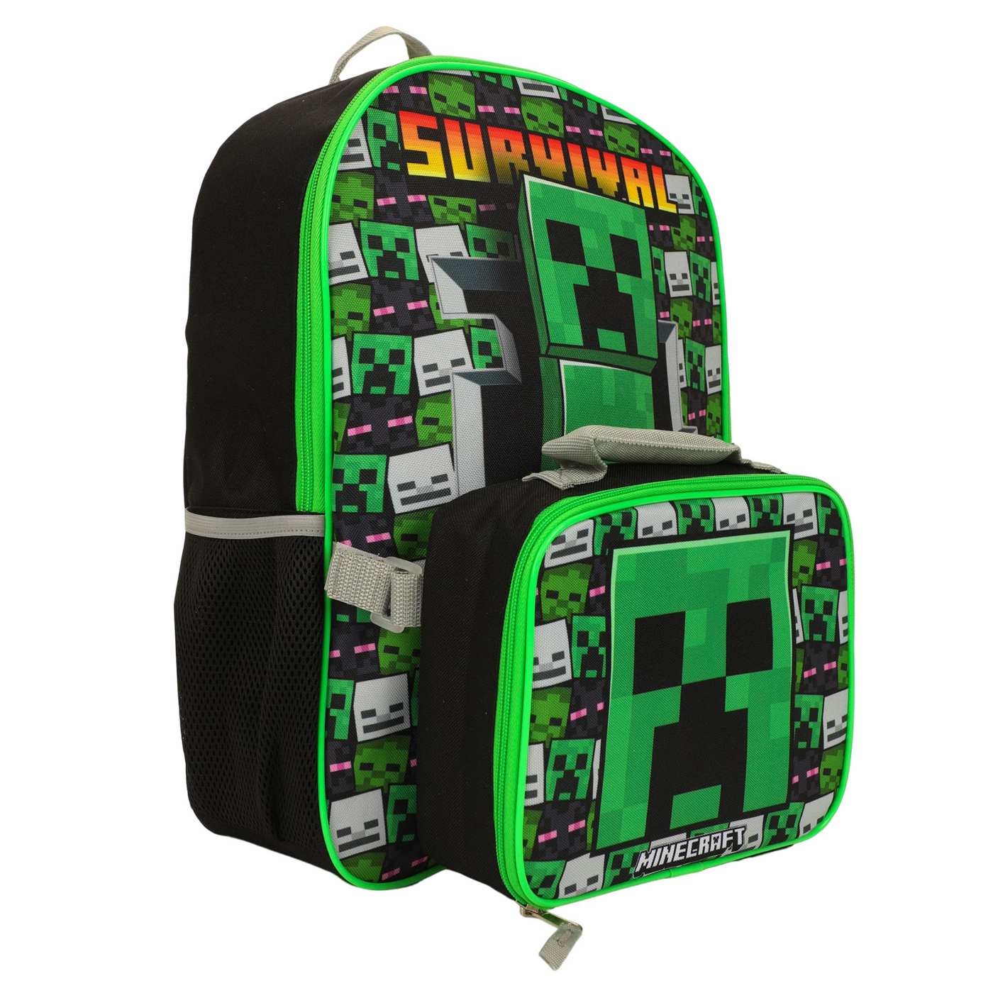 Bioworld Minecraft Creeper Survival Backpack with Lunch Tote; image 3 of 3