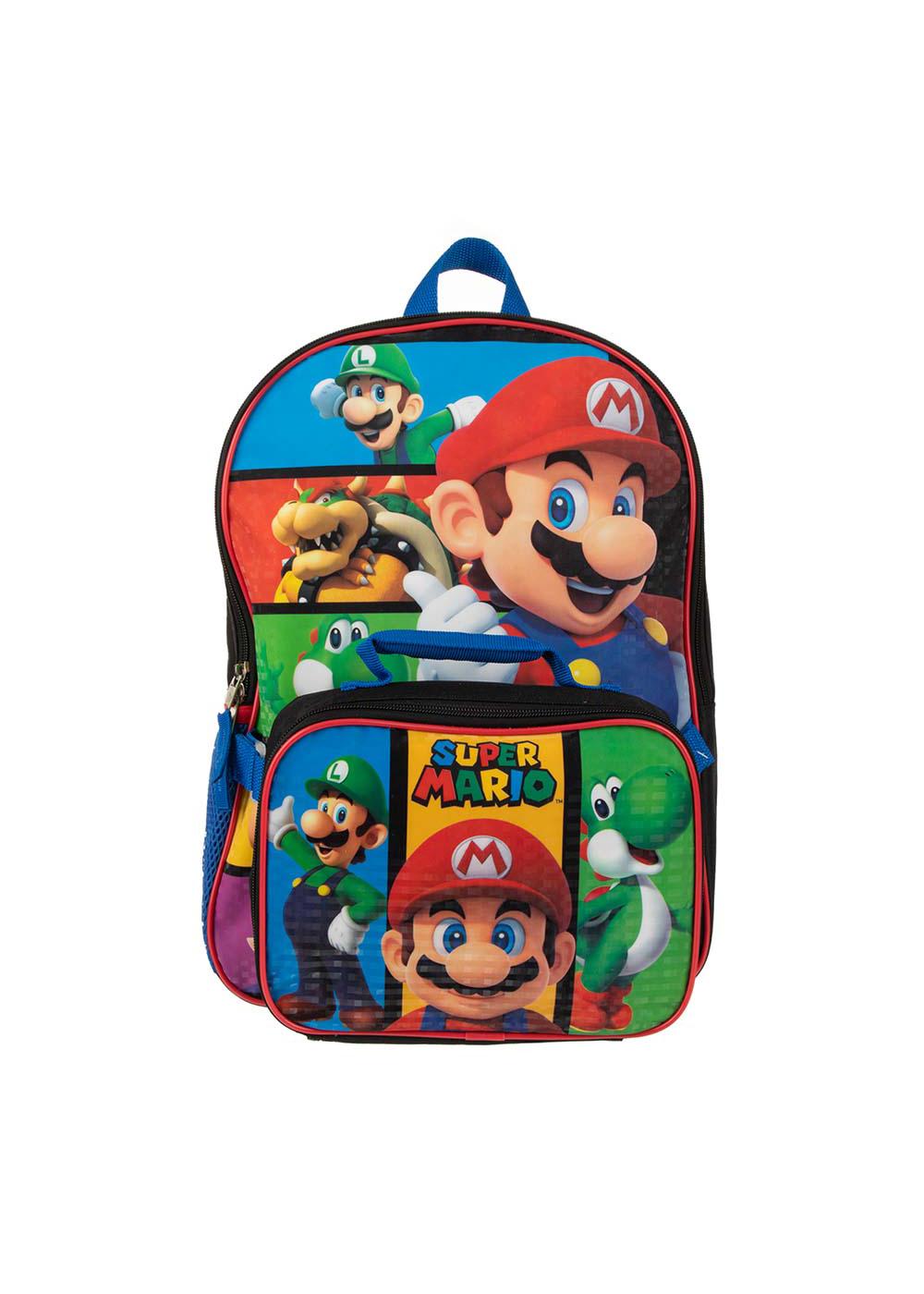 Super Mario Backpack with Lunch Box Mario Kids Backpack 2 Piece