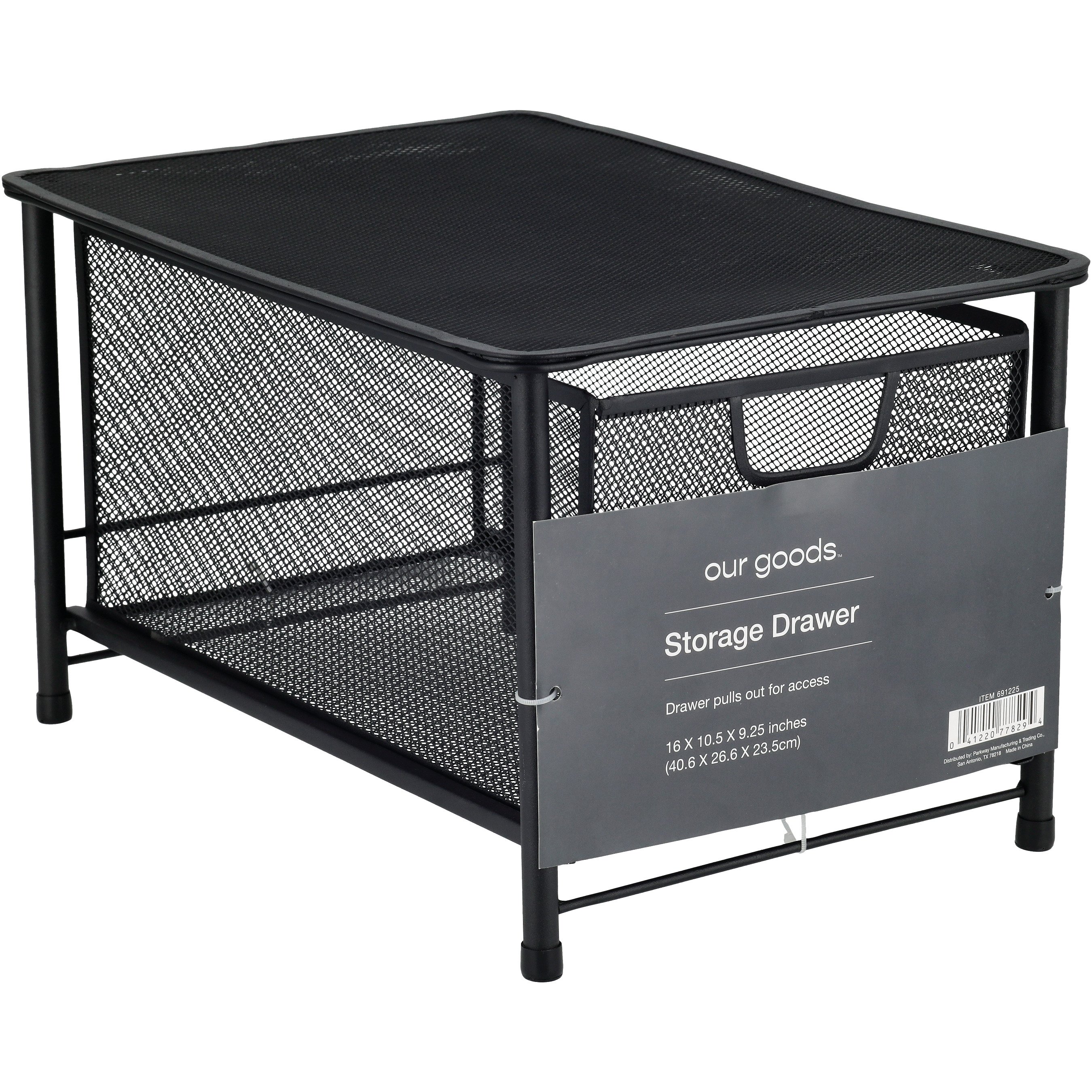 our goods Black Metal Mesh Storage Drawer - Shop Closet & Cabinet