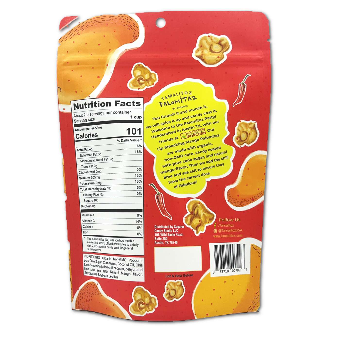 Tamalitoz by Sugarox Palomitaz Lip-Smacking Mango Kettle Popcorn; image 2 of 2