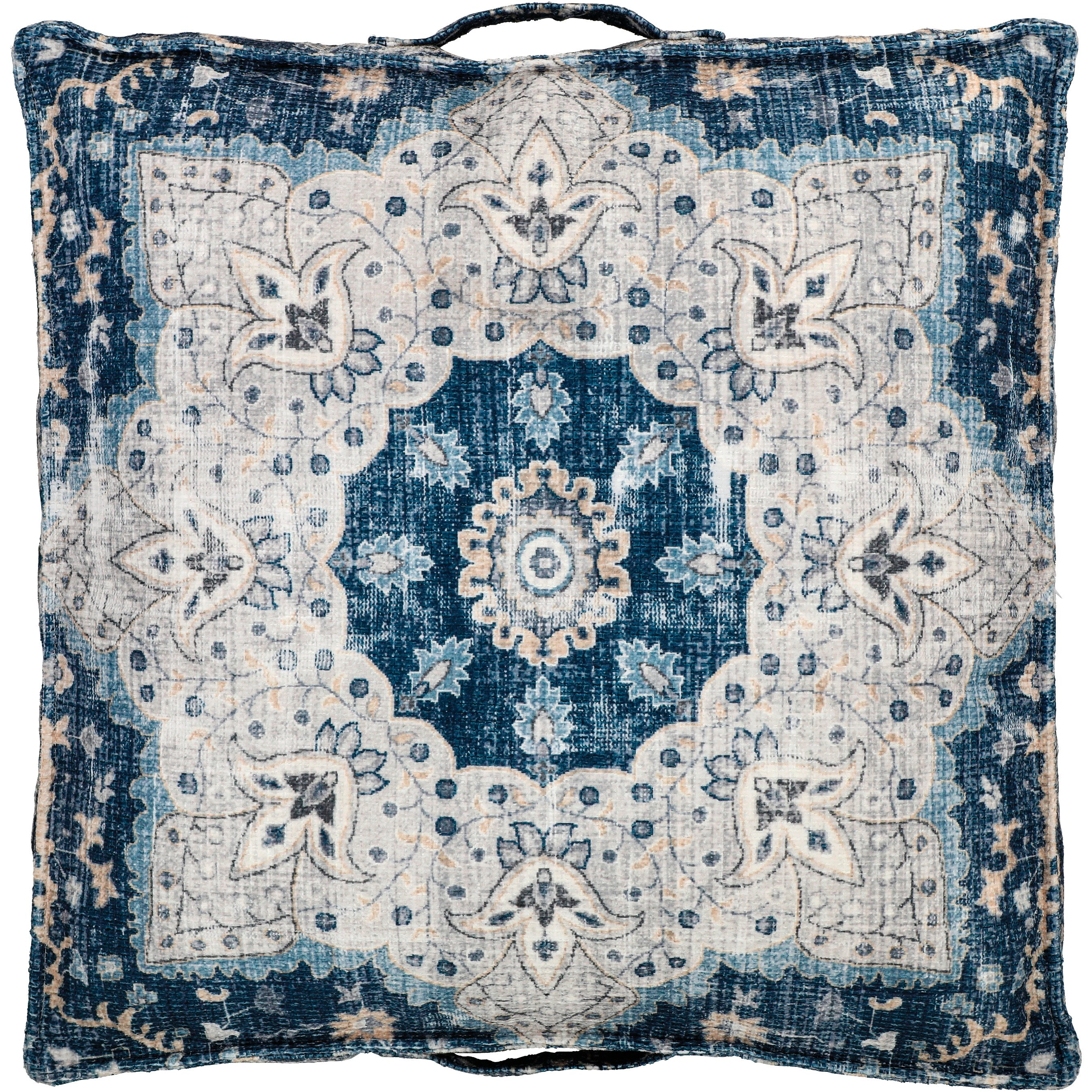 Haven + Key Square Floor Pillow with Handle Blue Shop Pillows at HEB
