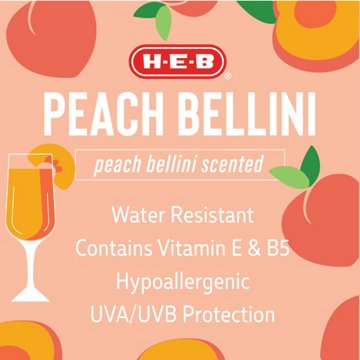 H-E-B SPF 50 Peach Bellini Sunscreen Spray - Oxybenzone Free