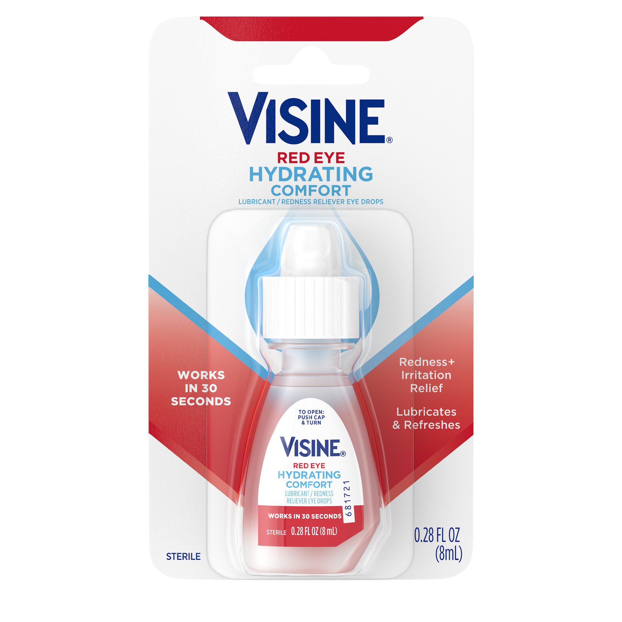 Visine Red Eye Hydrating Comfort Lubricant & Redness Reliever Eye Drops