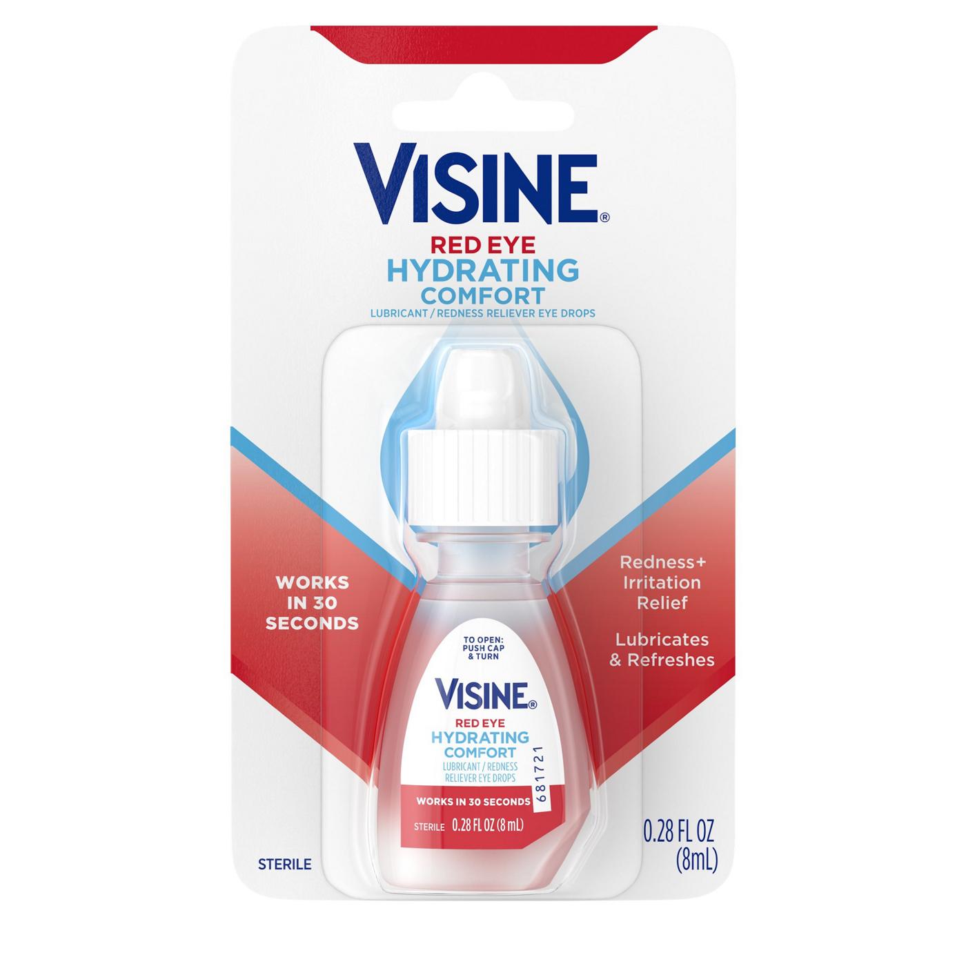 Visine Red Eye Hydrating Comfort Lubricant & Redness Reliever Eye Drops; image 1 of 6