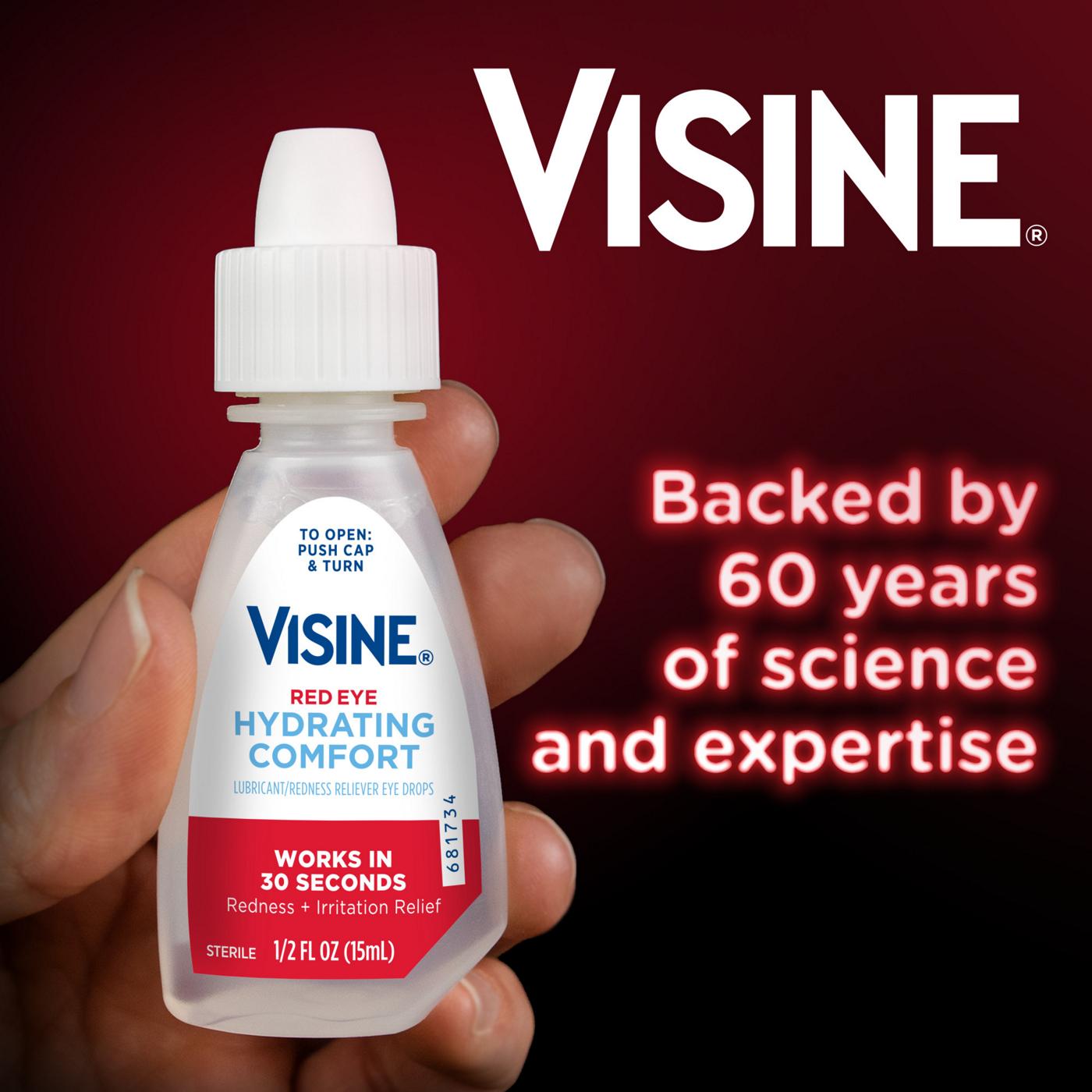 Visine Red Eye Hydrating Comfort Lubricant & Redness Reliever Eye Drops