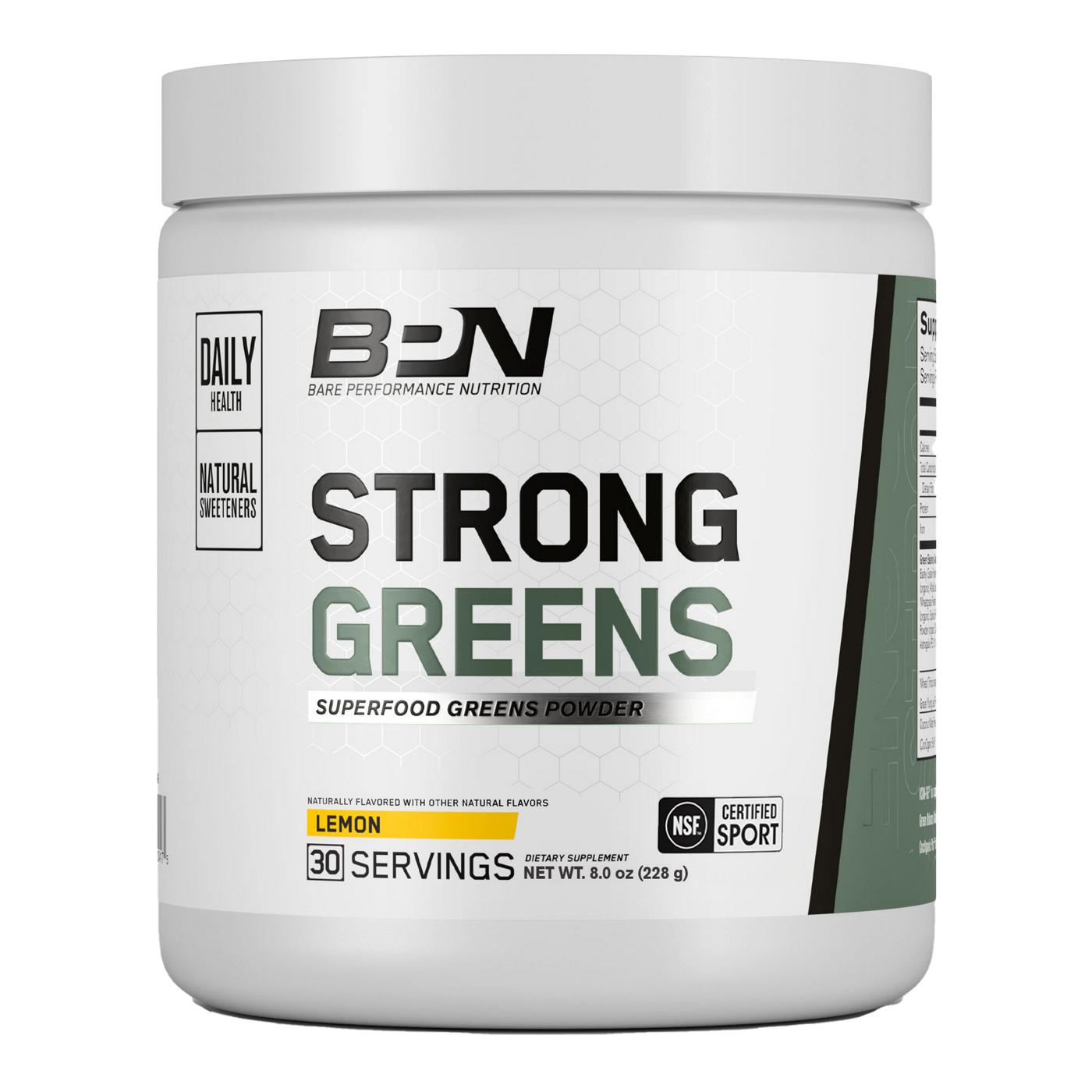 Bare Performance Nutrition Strong Greens Superfood Greens Powder - Lemon; image 1 of 2