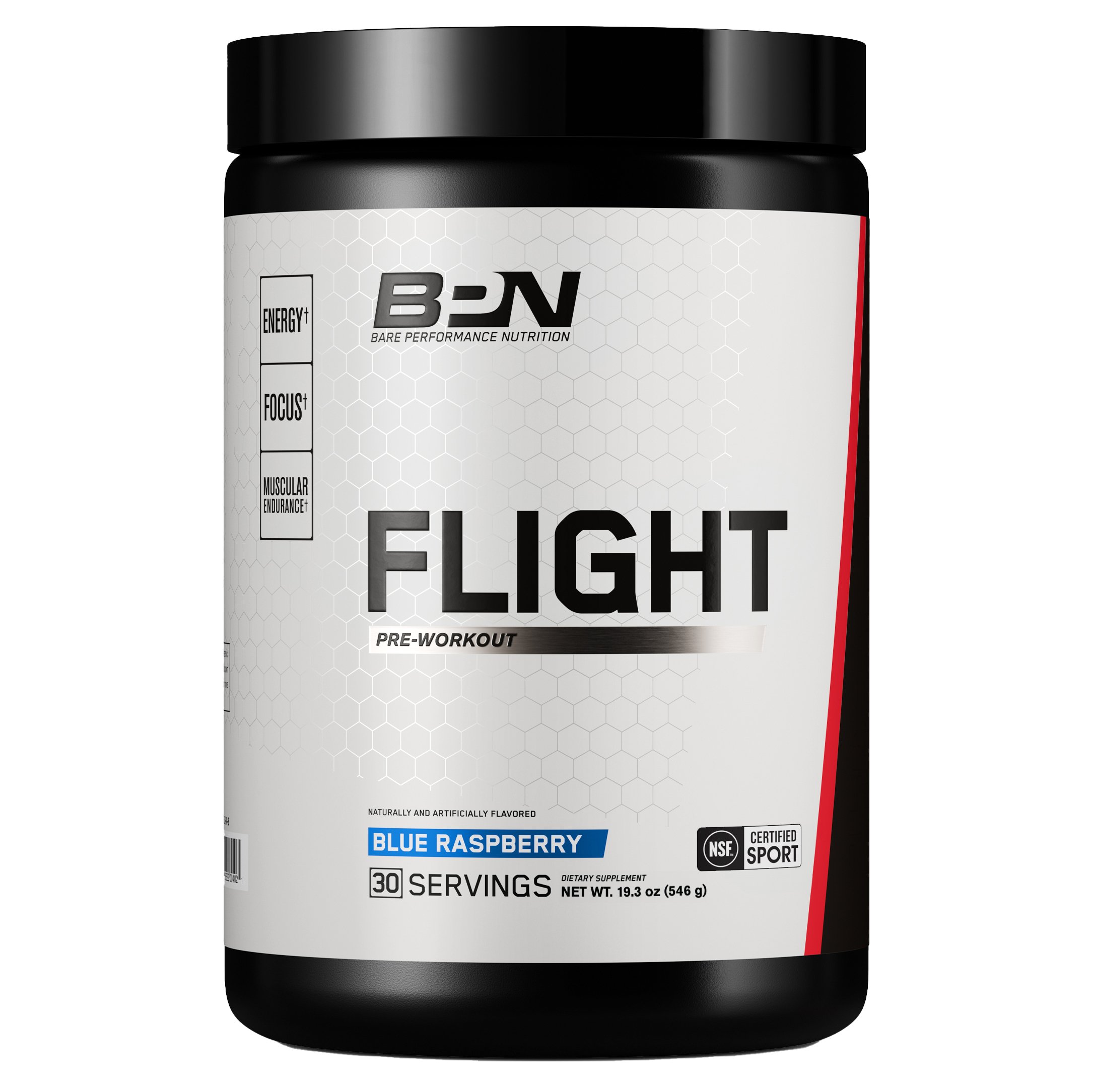 Bare Performance Nutrition Flight Pre-Workout - Blue Raspberry, 19.3 oz
