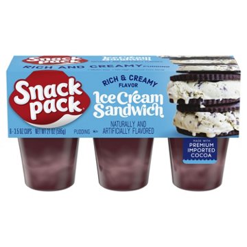 Snack Pack Ice Cream Sandwich Pudding Cups, 6 ct