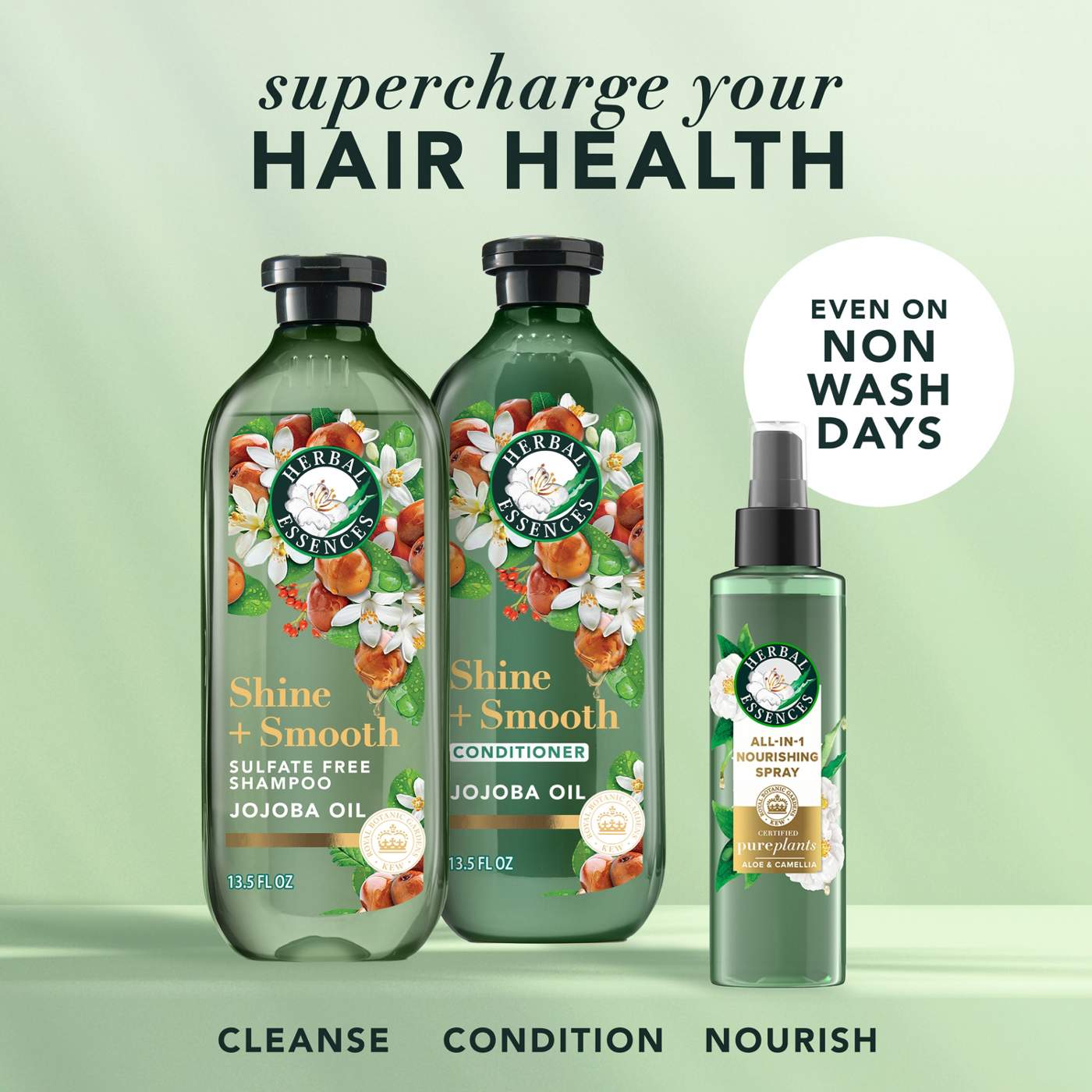 Herbal Essences Shine + Smooth Jojoba Oil Sulfate Free Conditioner, 13.5 fl oz; image 7 of 10