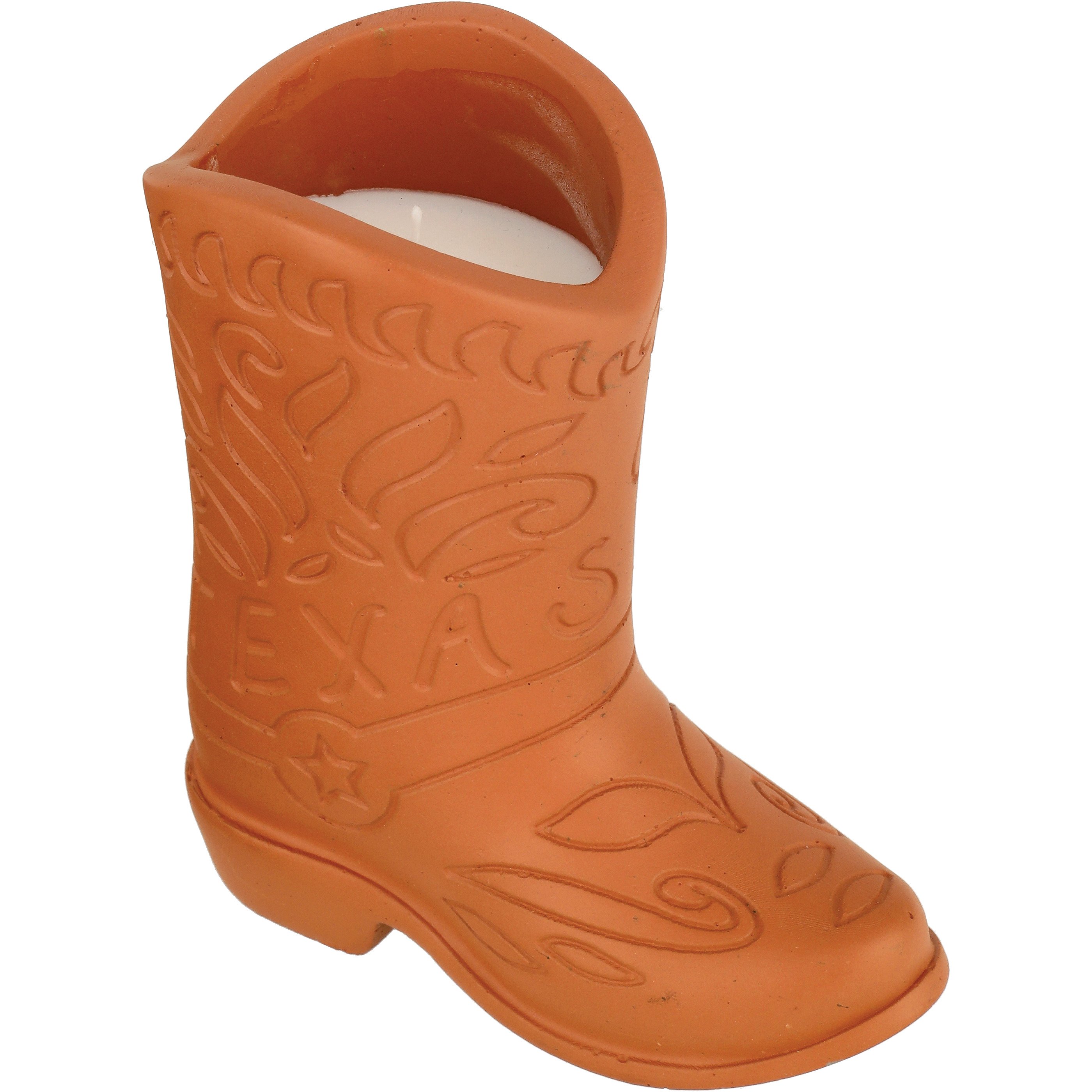 Foundry Candle Co. Terracotta Cowboy Boot Shape Candle Texas Rose
