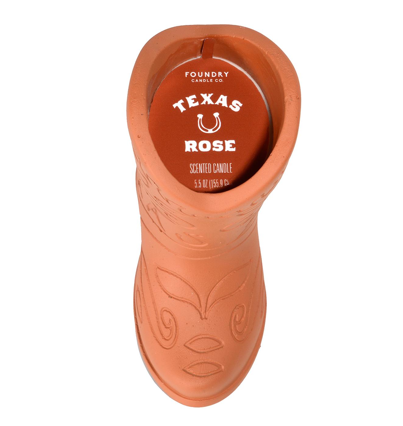 Foundry Candle Co. Terracotta Cowboy Boot Shape Candle Texas Rose