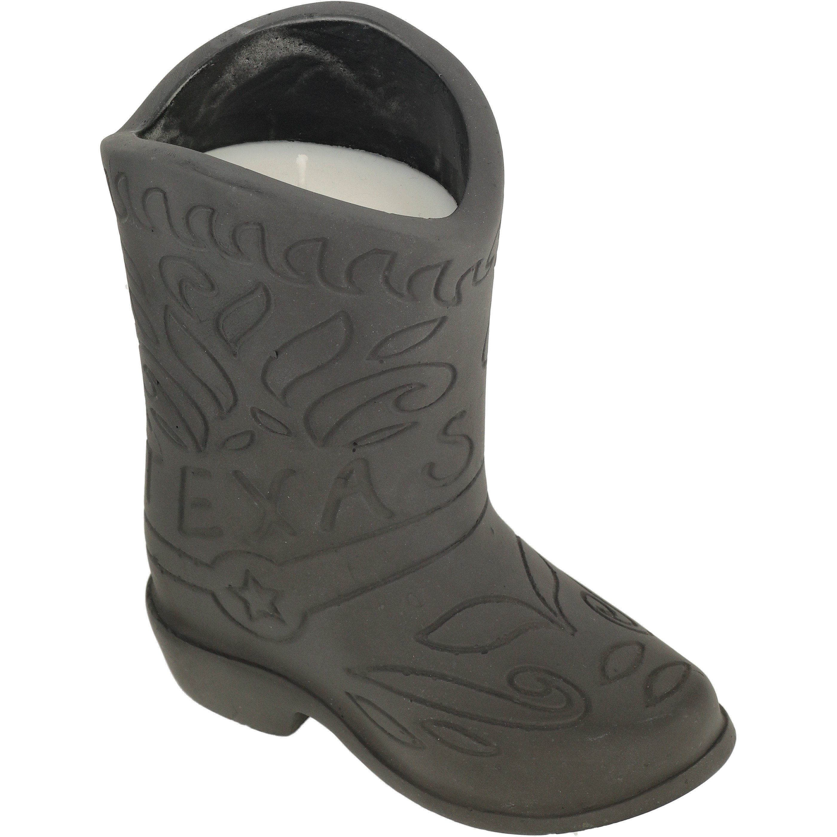 Foundry Oak Bourbon Scented Cowboy Boot Shape Candle Black