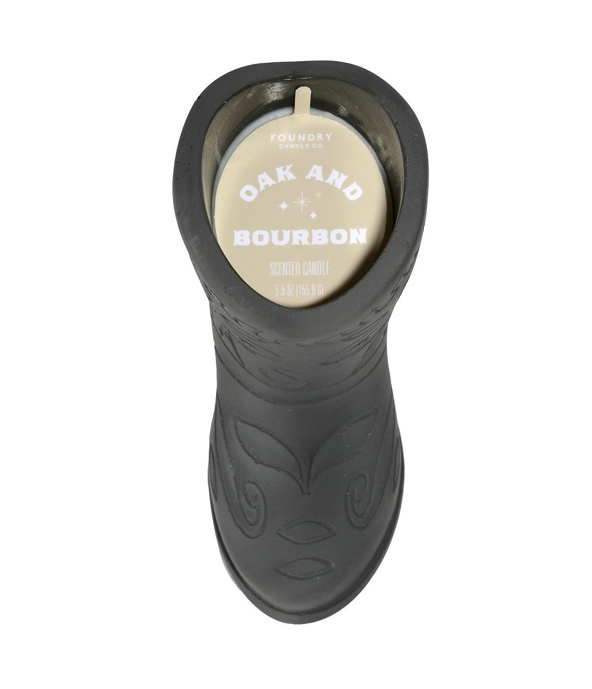 Foundry Candle Co. Oak & Bourbon Scented Cowboy Boot Candle Black Shop Candles at HEB
