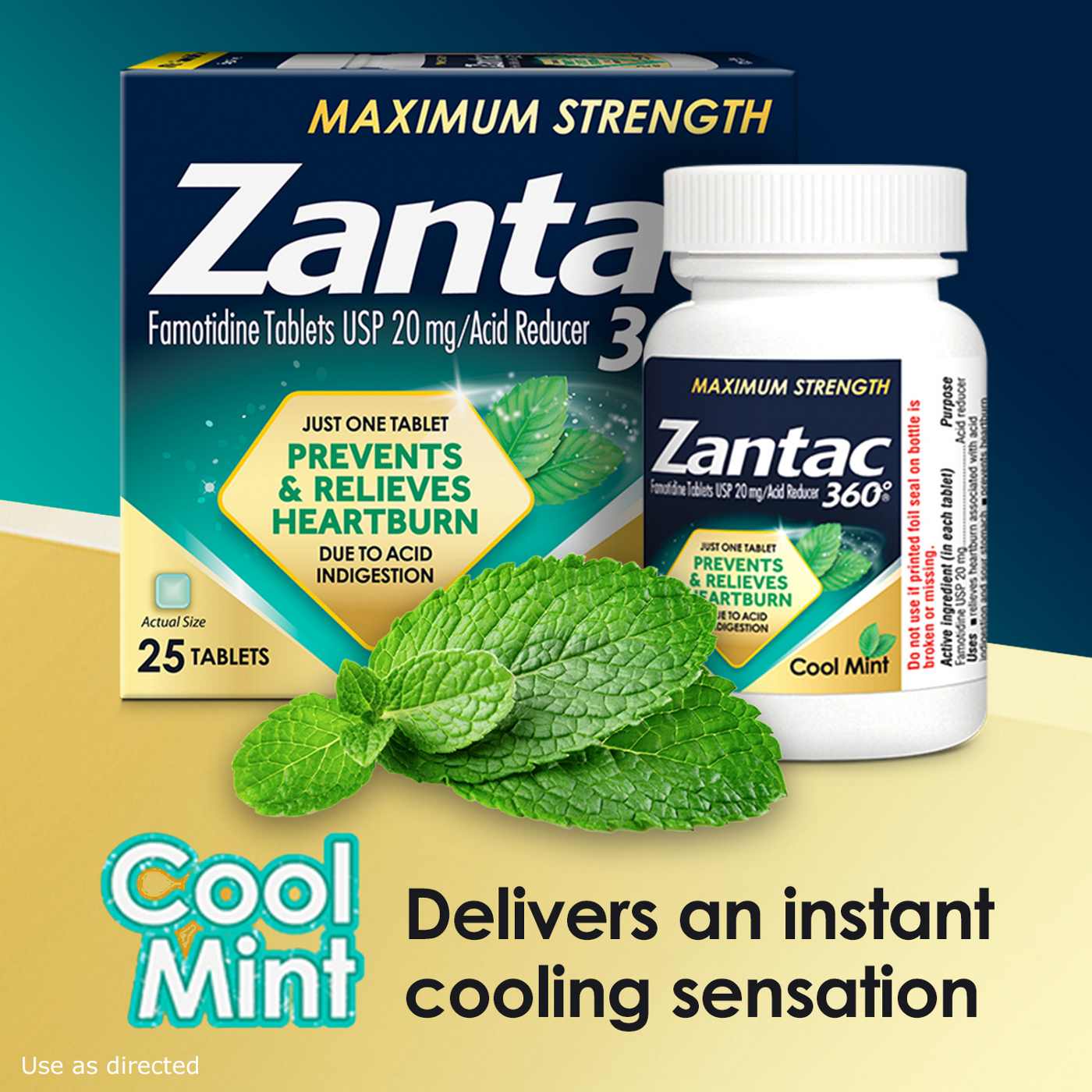 Zantac 360 Maximum Strength Tablets Cool Mint Shop Digestion