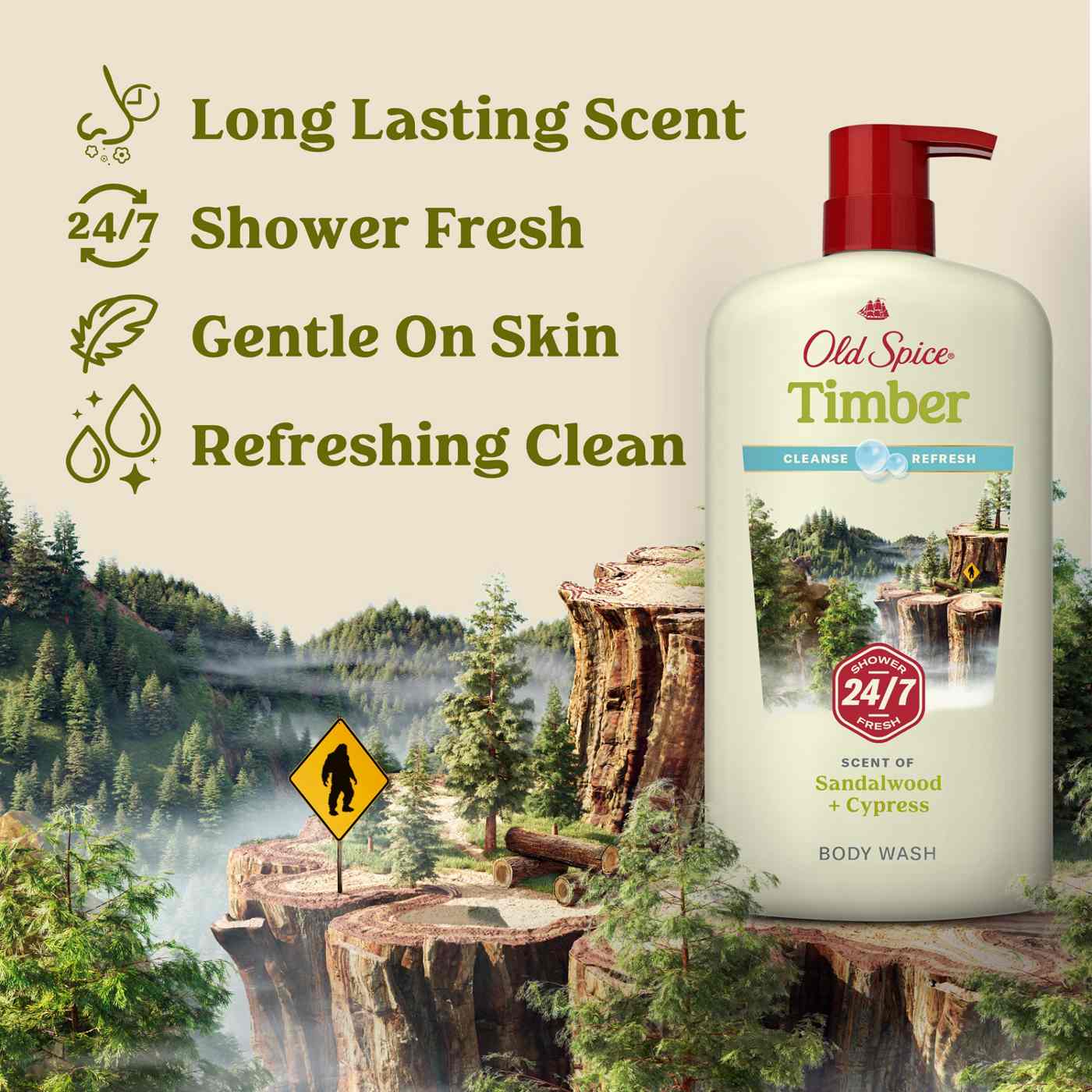 Old Spice Body Wash - Timber + Sandalwood; image 5 of 6