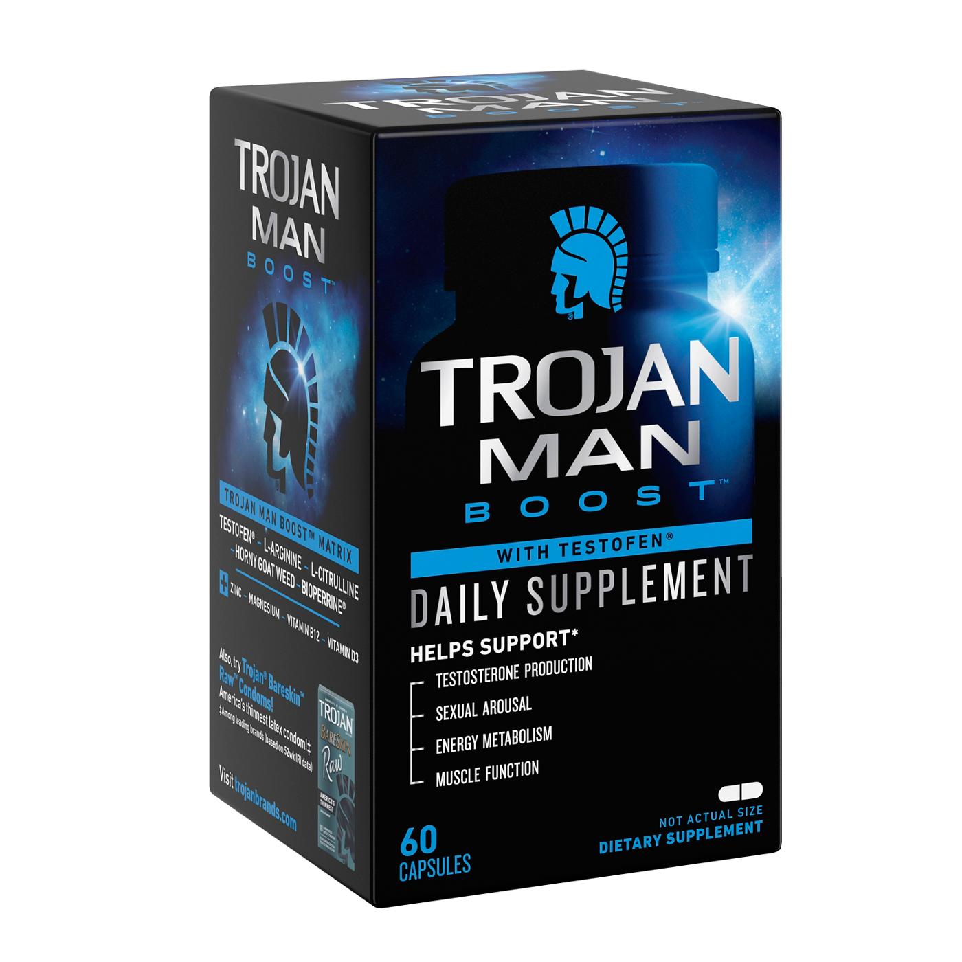 Trojan Man Boost Daily Supplement Capsules Shop Condoms