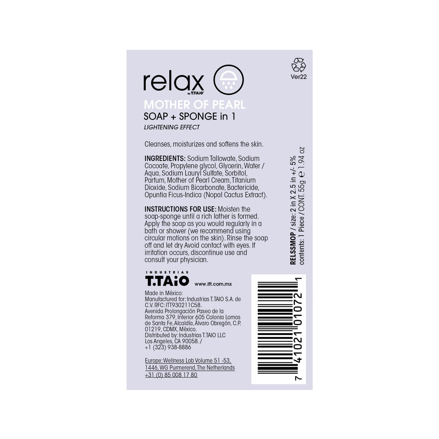 T Taio Relax Mother of Pearl Soap Sponge; image 2 of 2