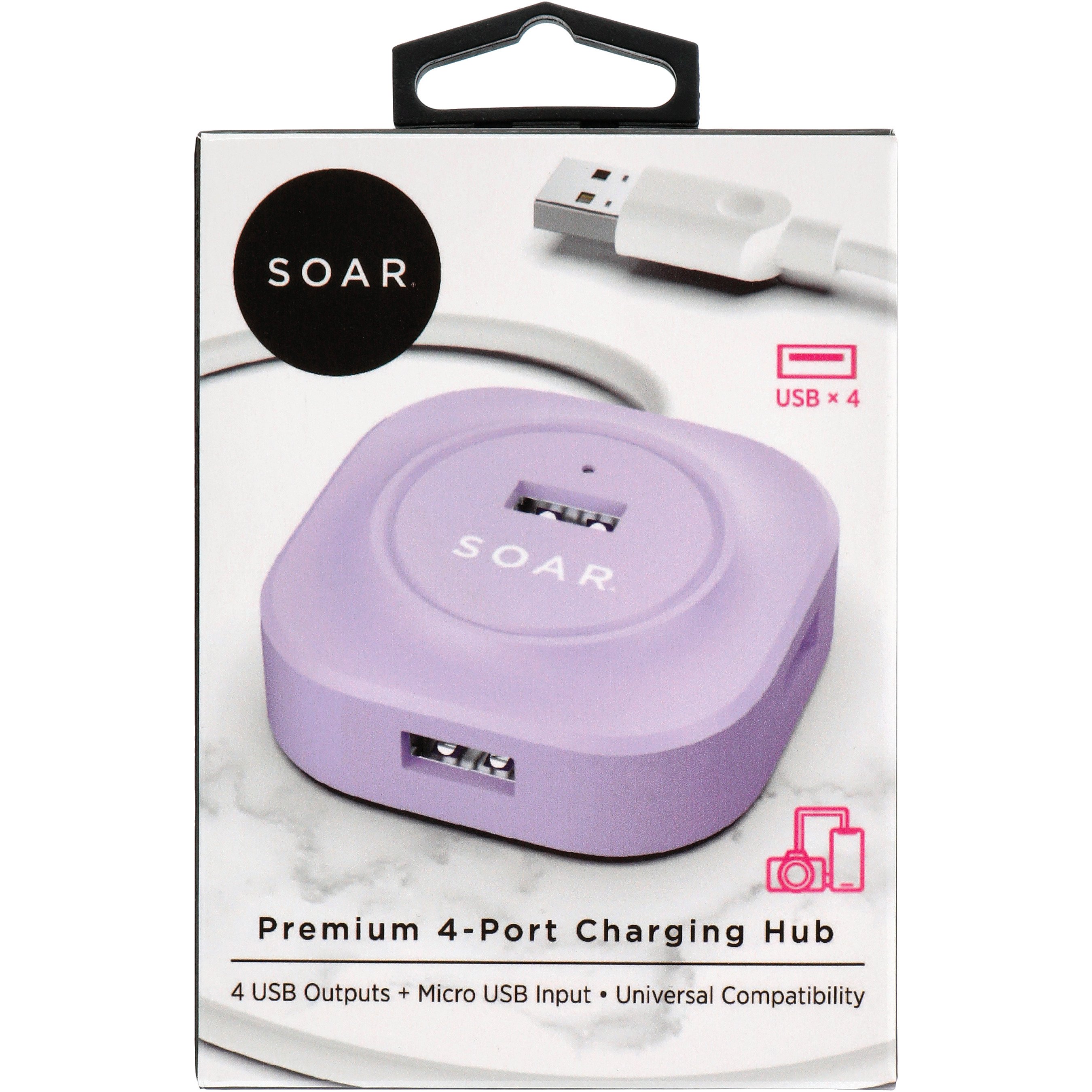 soar-premium-4-port-charging-hub-lavender-shop-extension-cords-at-h-e-b