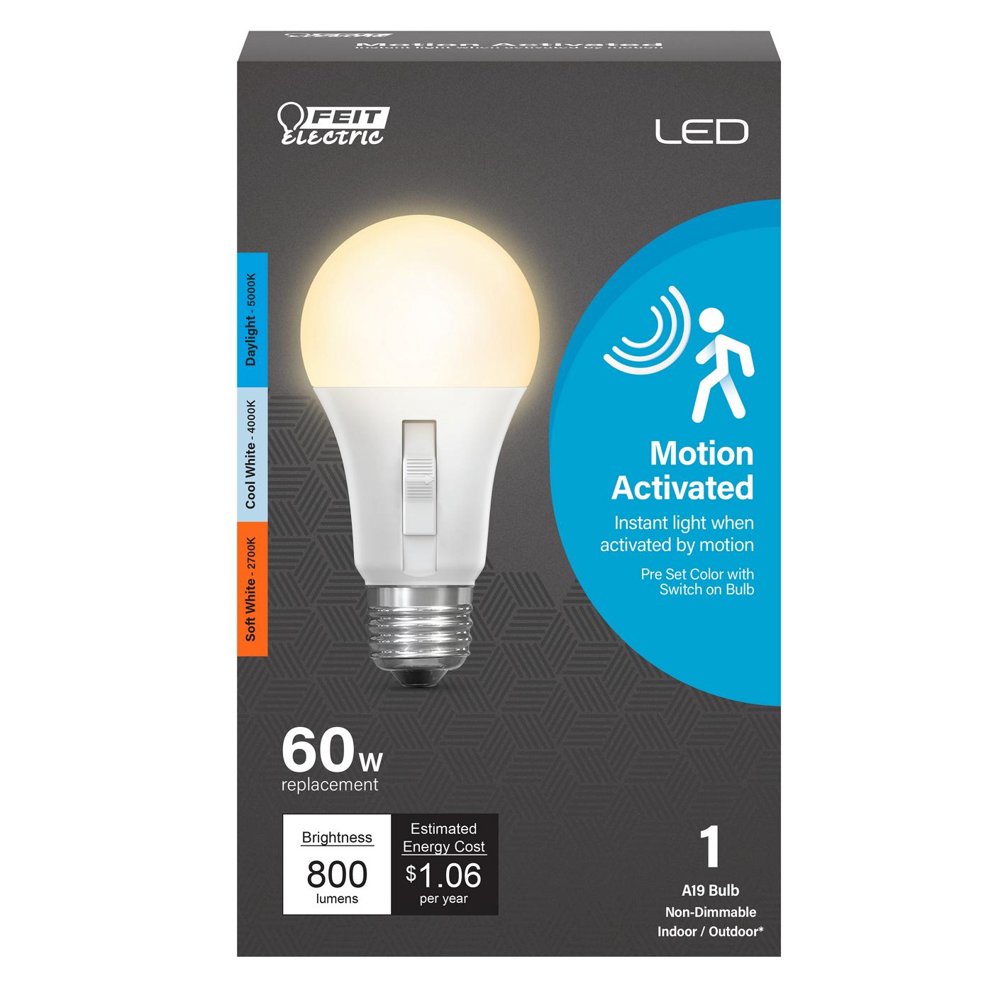 Feit Electric A19 60 Watt Motion Activated LED Light Bulb Shop