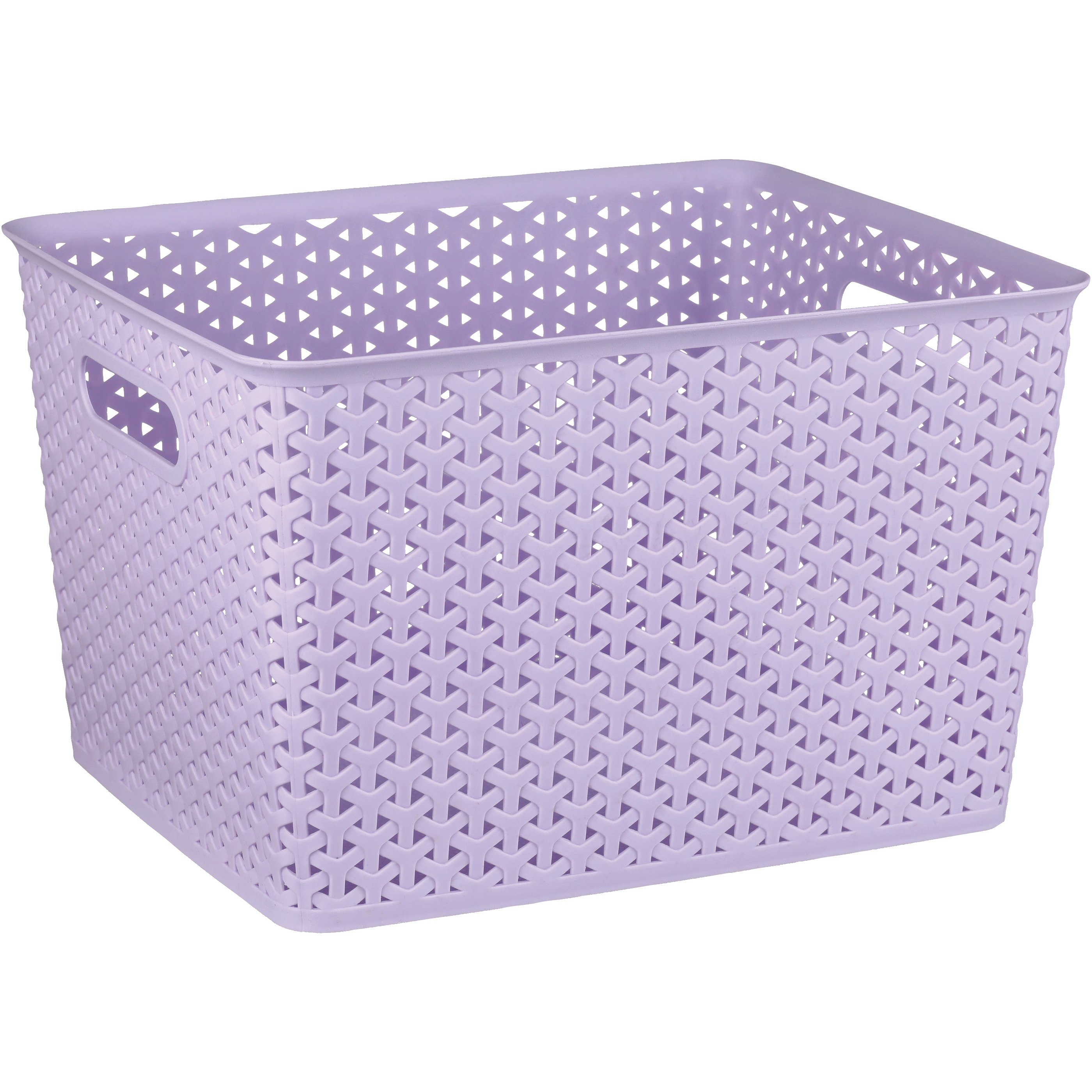 Destination Holiday Cross Weave Rectangle Storage Bin Lavender Shop