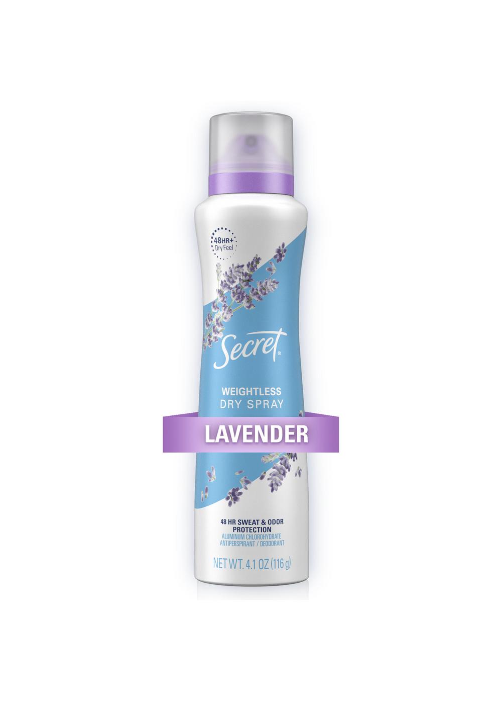 Secret Antiperspirant Deodorant Dry Spray - Relaxing Lavender; image 4 of 8