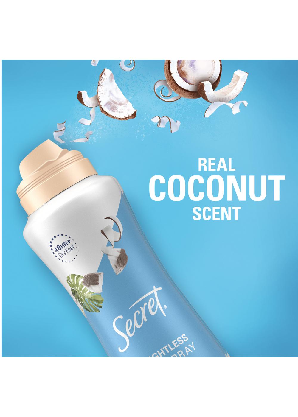 Secret Dry Spray Antiperspirant Deodorant - Nurturing Coconut & Argan Oil; image 3 of 8