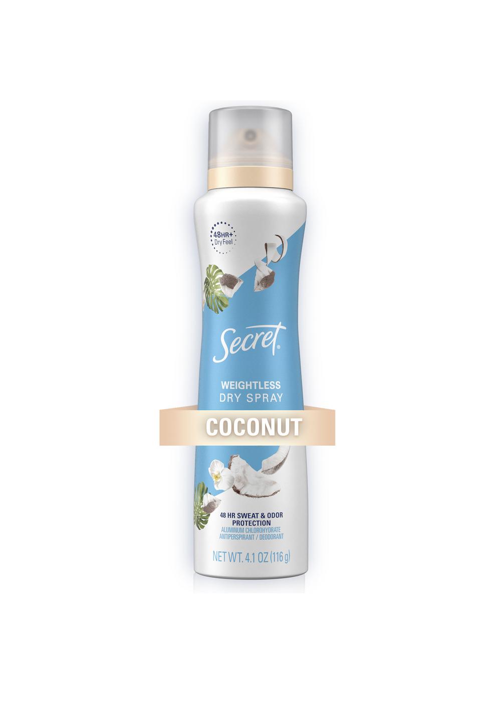 Secret Dry Spray Antiperspirant Deodorant - Nurturing Coconut & Argan Oil; image 8 of 8