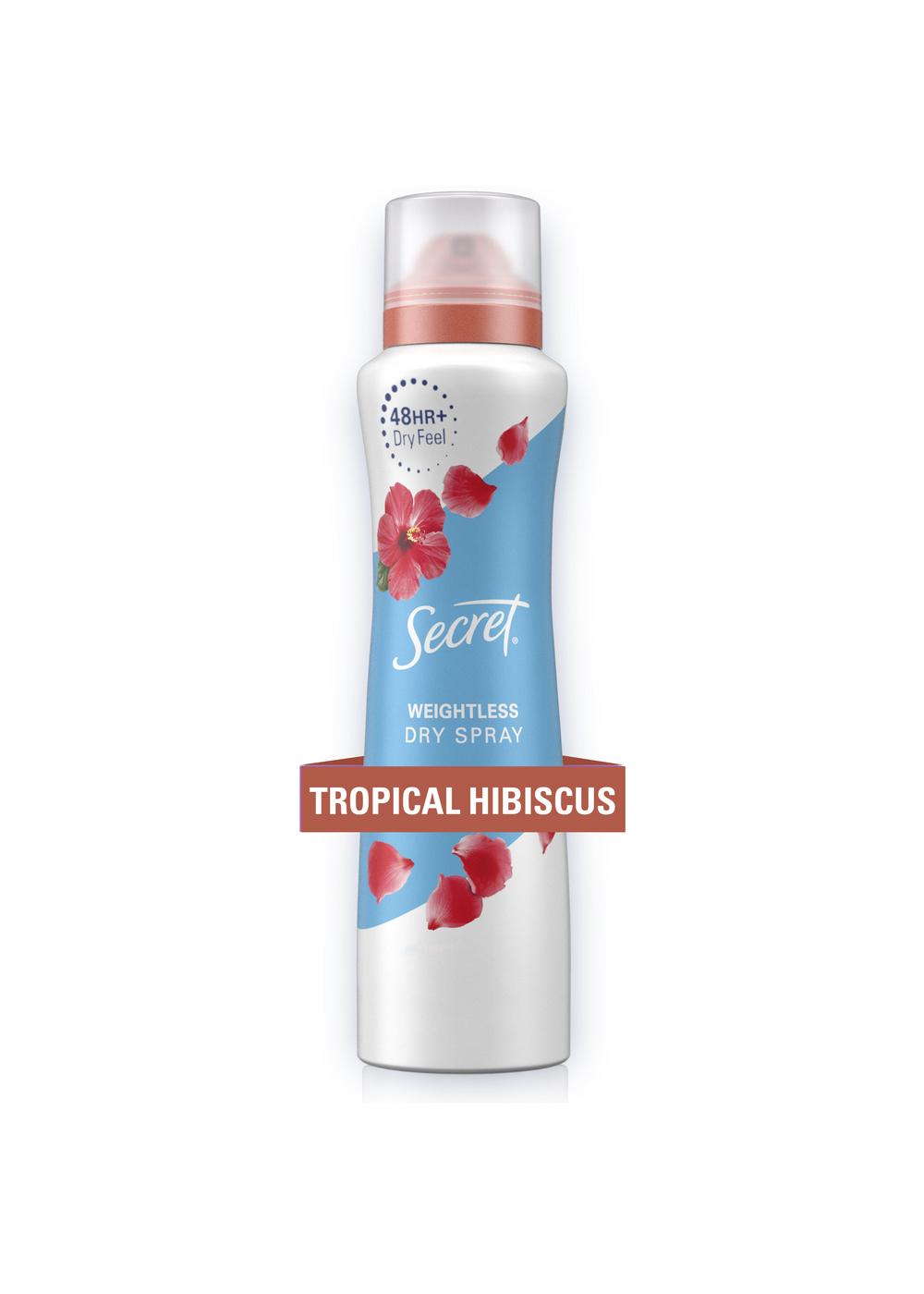 Secret Weightless Dry Spray Antiperspirant Deodorant - Tropical Hibiscus + Argan Oil; image 2 of 10