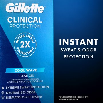 Gillette Clinical Protection Clear Gel Antiperspirant and Deodorant for Men Cool Wave Scent