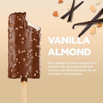 Keto Pint Zero Added Sugar Vanilla Almond Ice Cream Bars, 4 ct