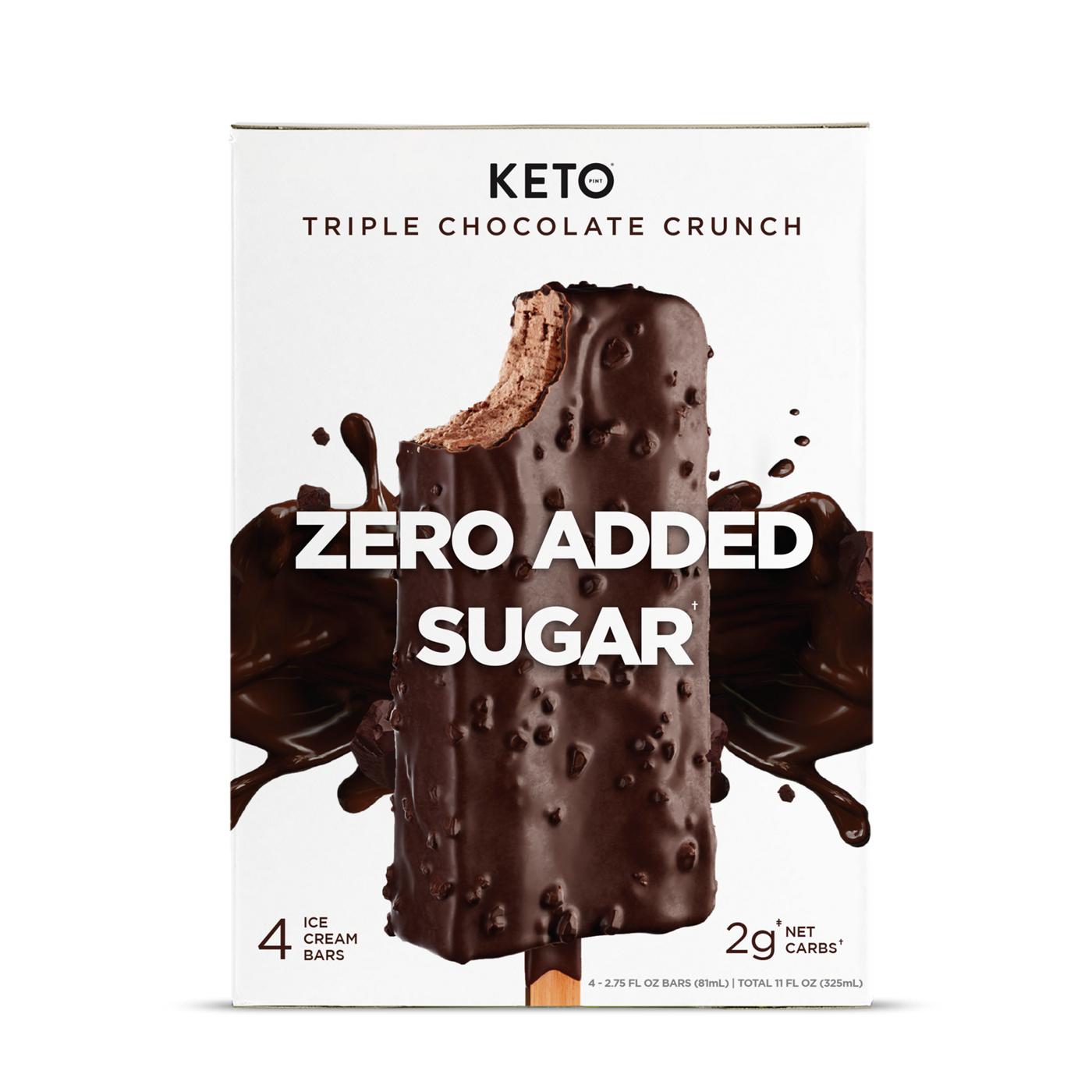 Keto Pint Zero Added Sugar Triple Chocolate Crunch Ice Cream Bars; image 1 of 5