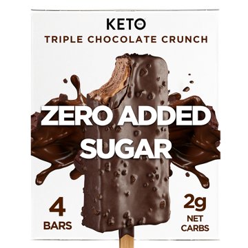 Keto Pint Zero Added Sugar Triple Chocolate Crunch Ice Cream Bars, 4 ct