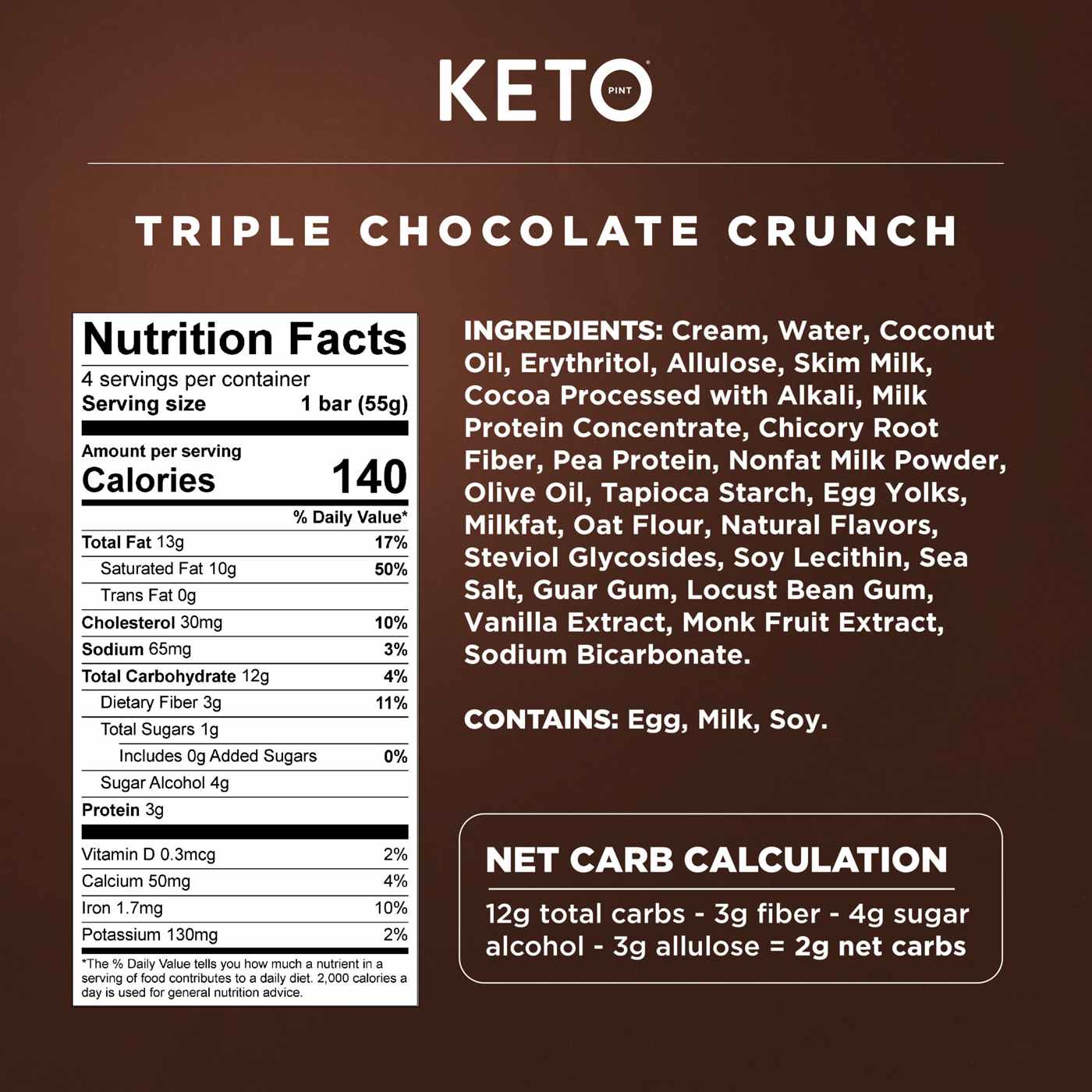 Keto Pint Zero Added Sugar Triple Chocolate Crunch Ice Cream Bars; image 6 of 6
