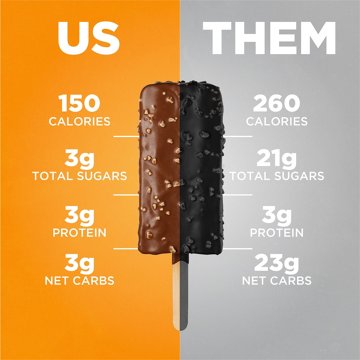 Keto Pint Zero Added Sugar Salted Caramel Almond Ice Cream Bars, 4 ct