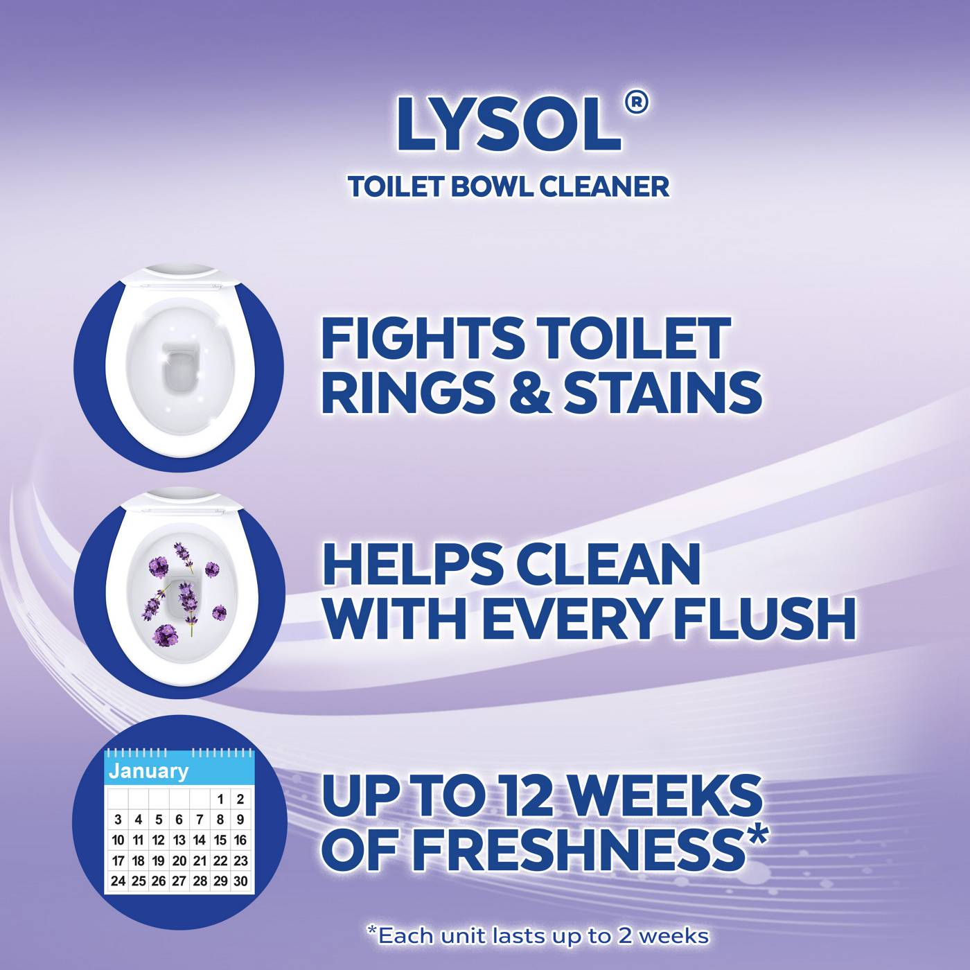 Lysol Click Gel Automatic Toilet Bowl Cleaner Deodorizing and Hygenic - Lavender Fields; image 2 of 5