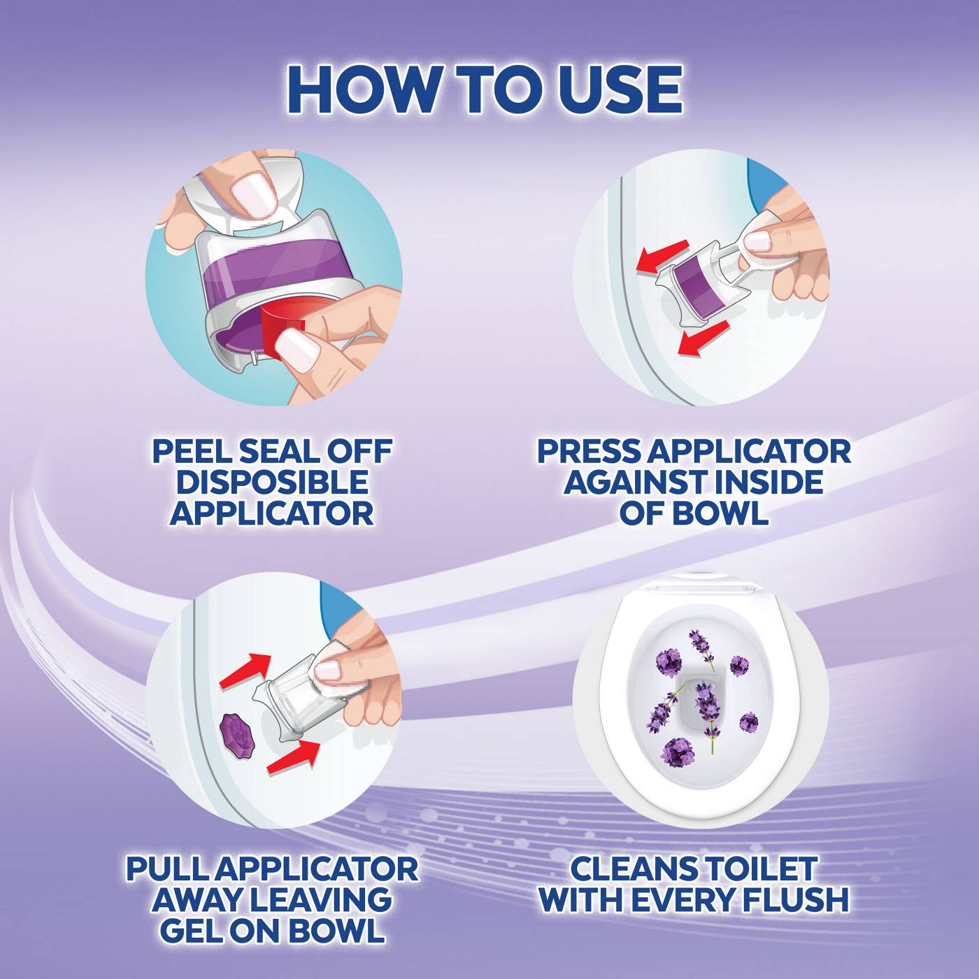 Lysol Click Gel Automatic Toilet Bowl Cleaner Deodorizing and Hygenic - Lavender Fields; image 3 of 5