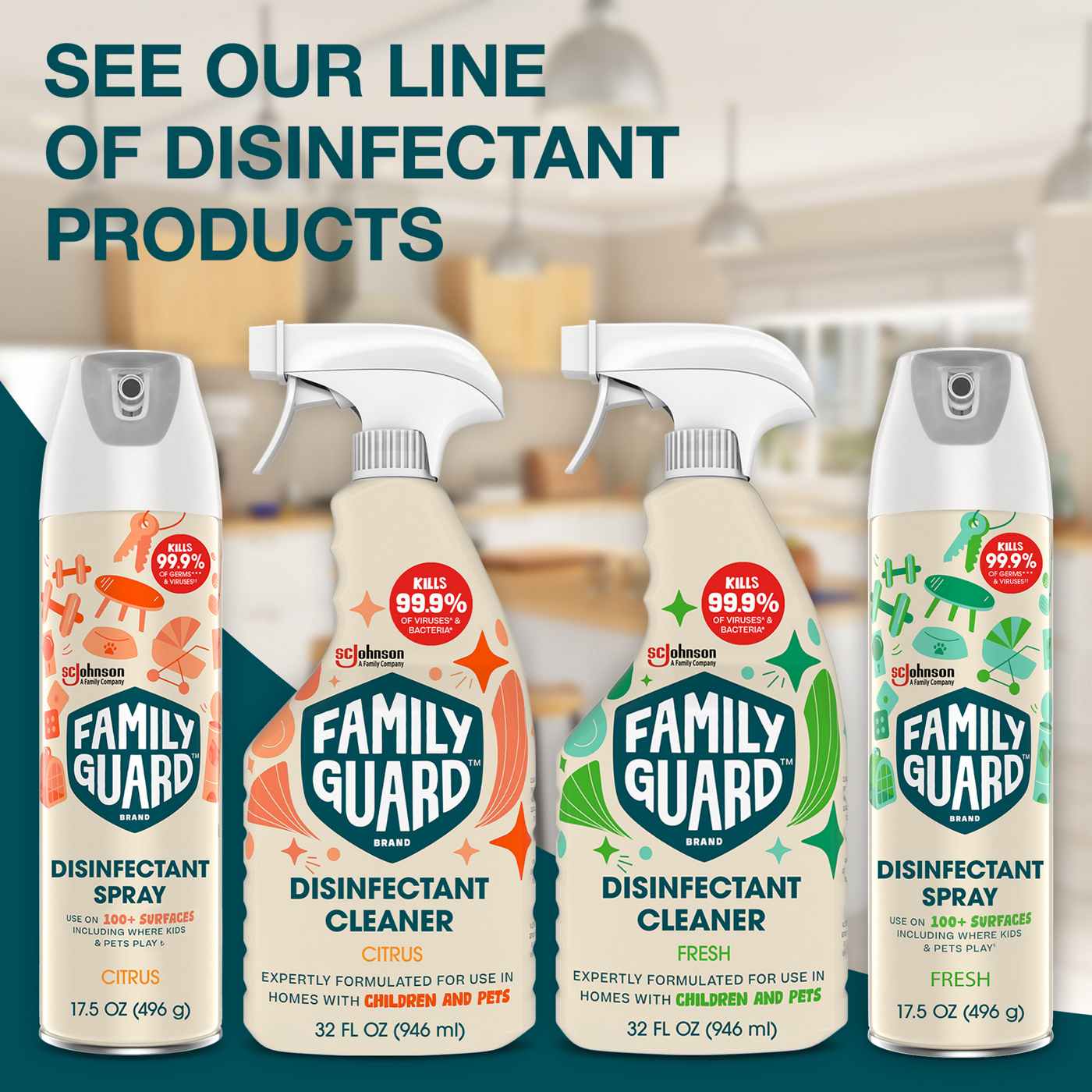 Family Guard Fresh Scent Disinfectant Cleaner Spray; image 9 of 10