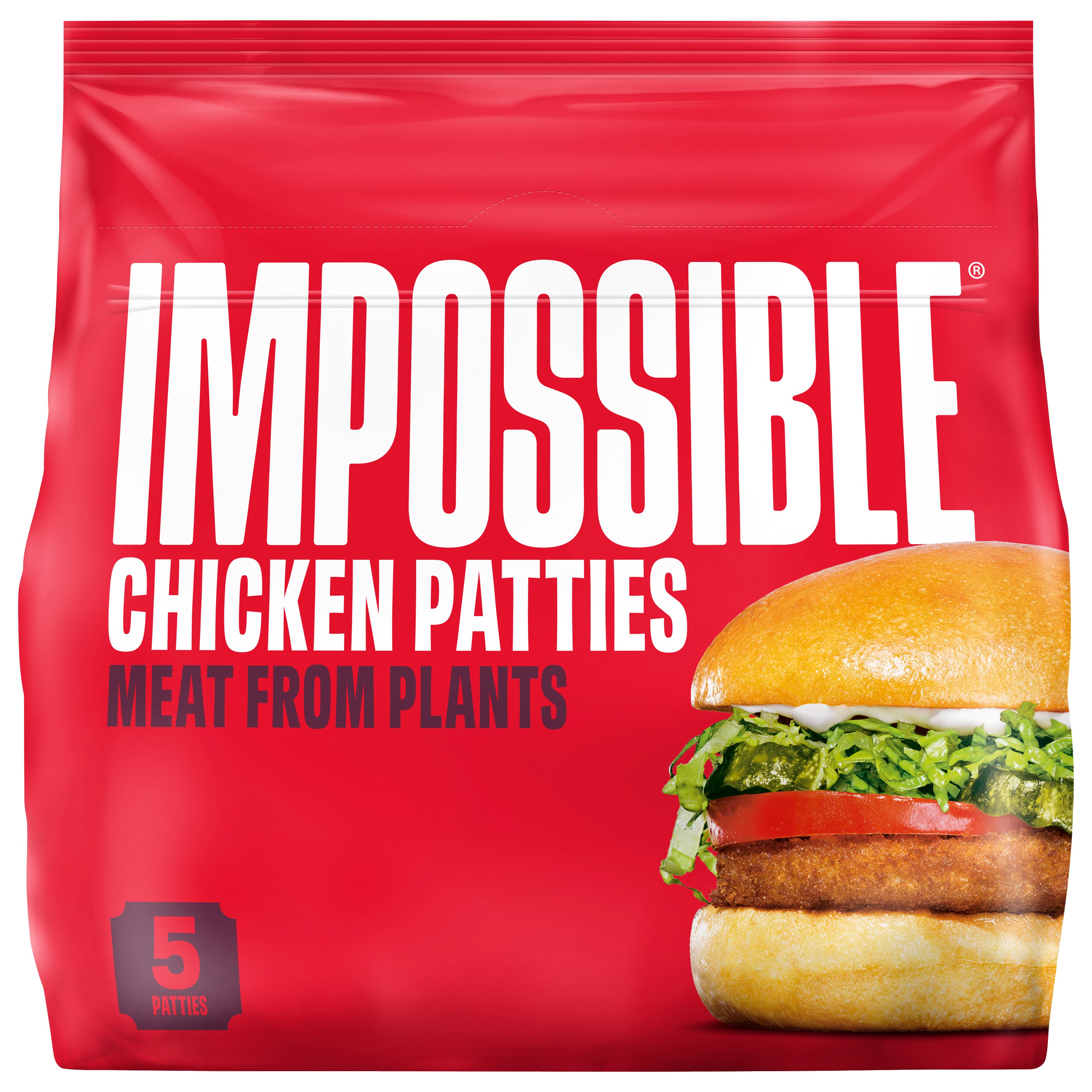 Impossible Chicken Patties Meat from Plants, 5 ct