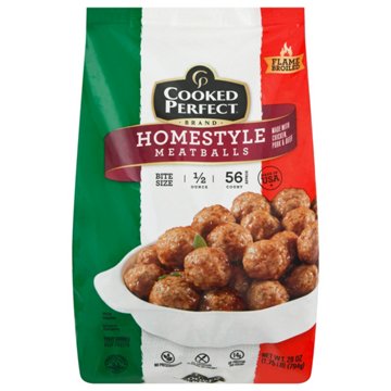 COOKED PERFECT Fully Cooked Frozen Meatballs - Homestyle, 28 oz