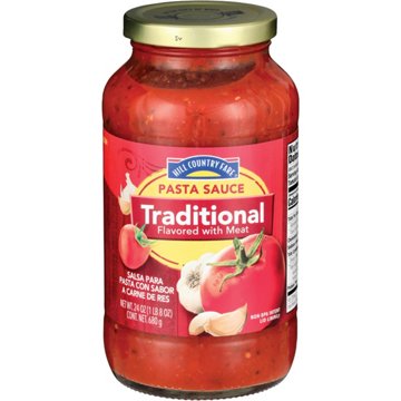 Hill Country Fare Pasta Sauce - Traditional Meat, 24 oz