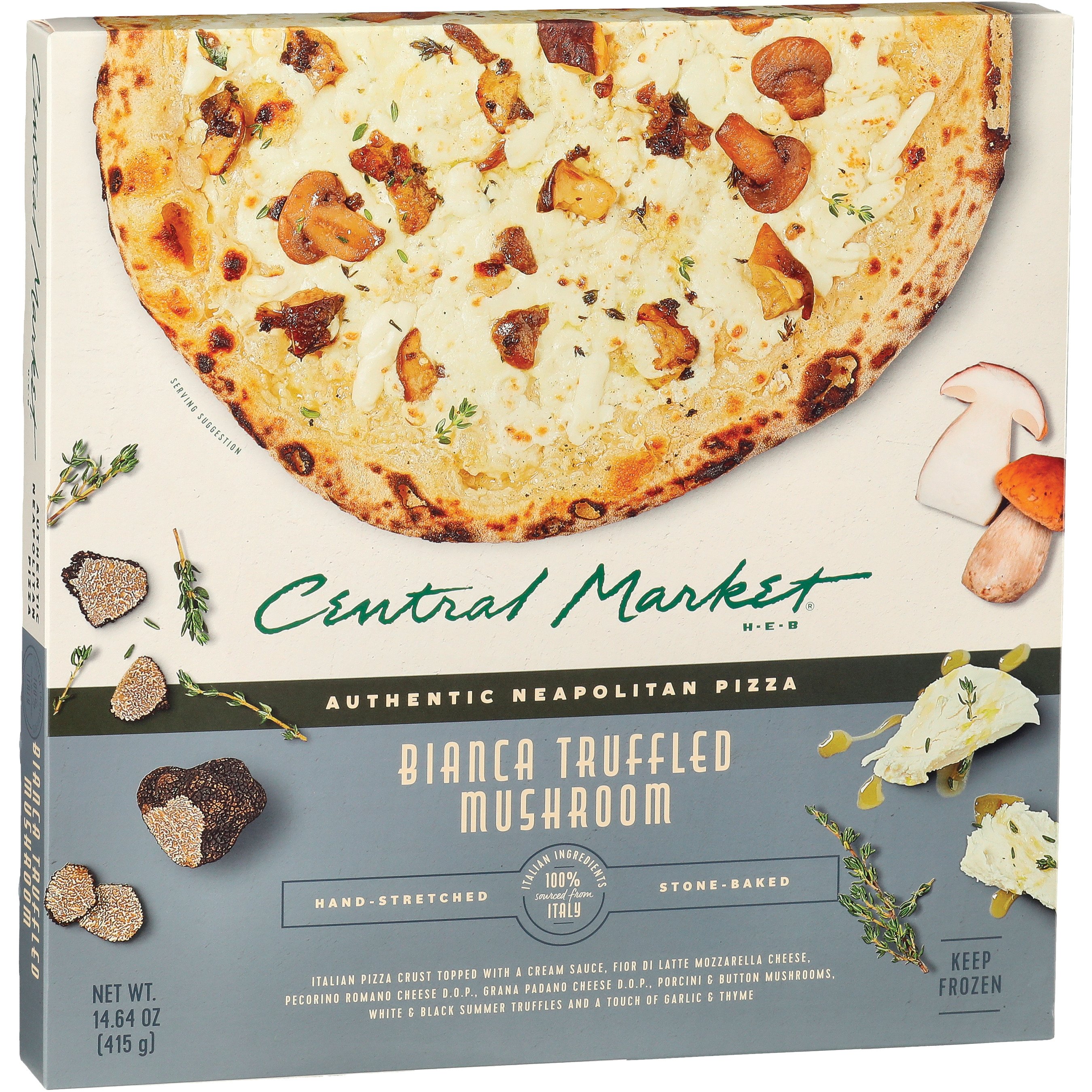 Central Market Frozen Pizza - Bianca Truffled Mushroom, 14.64 oz