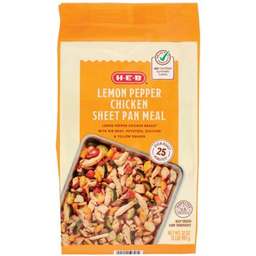 H-E-B Frozen Sheet Pan Meal - Lemon Pepper Chicken, 32 oz