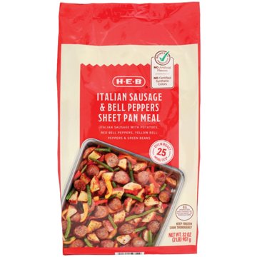 H-E-B Frozen Sheet Pan Meal - Italian Sausage & Peppers