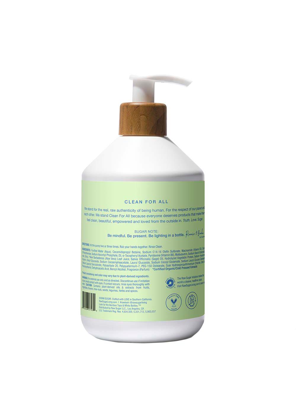 Raw Sugar Nutrient Rich Hand Wash - Aloe Vera + Blue Sage; image 2 of 2