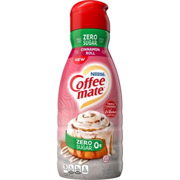 Nestle Coffee Mate Zero Sugar Liquid Coffee Creamer - Cinnamon Roll , 32 oz