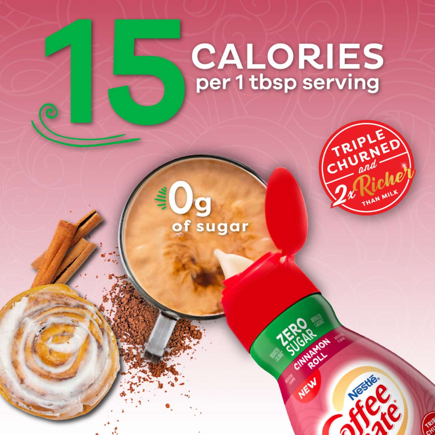 Nestle Coffee Mate Zero Sugar Liquid Coffee Creamer - Cinnamon Roll ; image 7 of 8